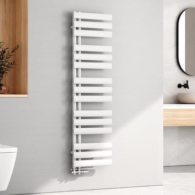 EMKE Handdoekradiator - Ovale Buizen - Glanzend Wit - 143x40 cm - 484 W - Badkamer Verwarming - CV Radiator