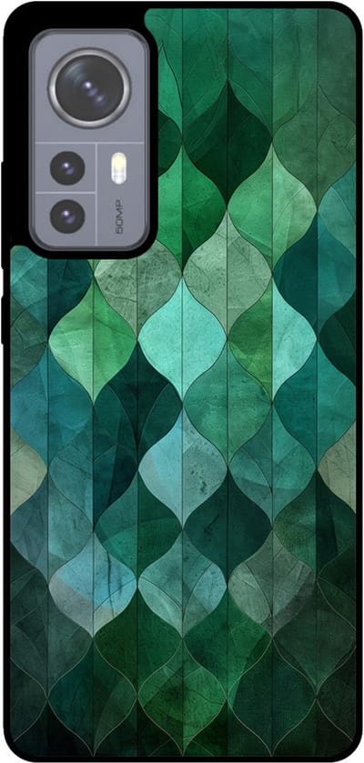 Smartphonica Telefoonhoesje Geschikt voor Xiaomi 12 met groene bladeren opdruk - TPU backcover case green leafs design geschikt voor Xiaomi 12