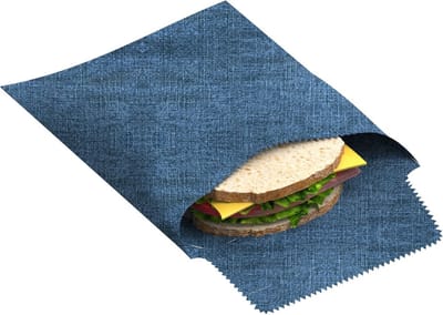 Bee's Wax - Bijenwas Snack en Boterhamzak Jeans - Bijenwas - Blauw