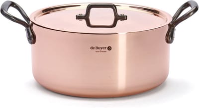 De Buyer Prima Matera Kookpot - Gietijzeren Handvaten - Ø 28cm - 90% Koper - 10% Rvs