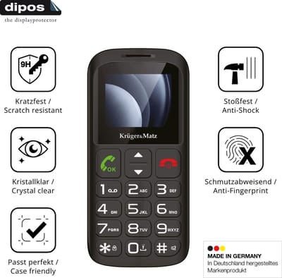 dipos – 2x Pantserfolie geschikt voor Kruger Matz Simple 923 | 9H Screenprotector