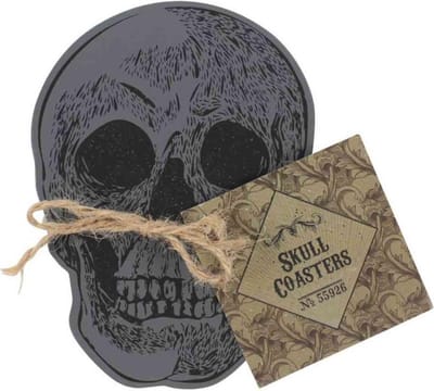 Something Different - Skull Onderzetter - Set van 4 - Zwart