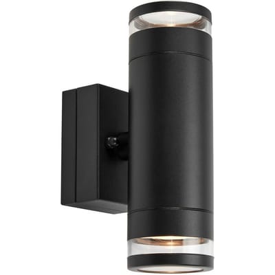 Markslöjd LED buiten wandlamp Luno, zwart, 2-lamps, IP65, dimbaar.