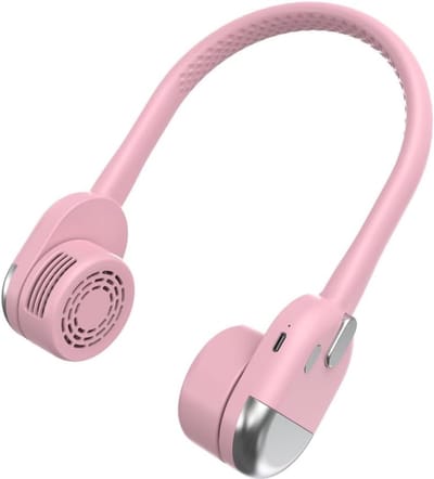 VHV - Nekventilator - handsfree ventilator voor om de nek - 1200 mAh - USB oplaadbaar - 3 snelheden - bladloos ontwerp - 360° verstelbaar - voor reizen, wandelen, kantoor en zomer