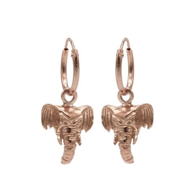 Karma Symbols oorbel M1207 Elephant Head Goud