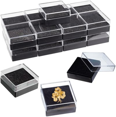 Allecto - Kunststof Opbergdozen - Reversspelden organizer - Ideaal voor edelstenen - Set van 20 - Perfect voor presentatie - Multifunctioneel - Ge