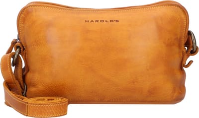 HAROLD'S Leren Schoudertas Submarine Postbag Yellow Donkergeel