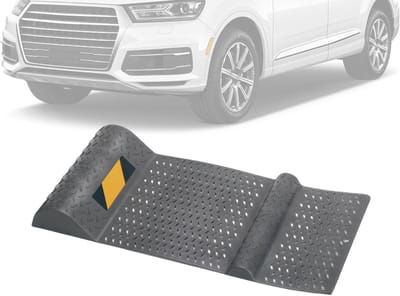 Parkeerstopper Garage - Parkeerblok Banden - Veilig Parkeren - Antislip Banden geleiding - 525 x 250 x 52 mm - Zwart