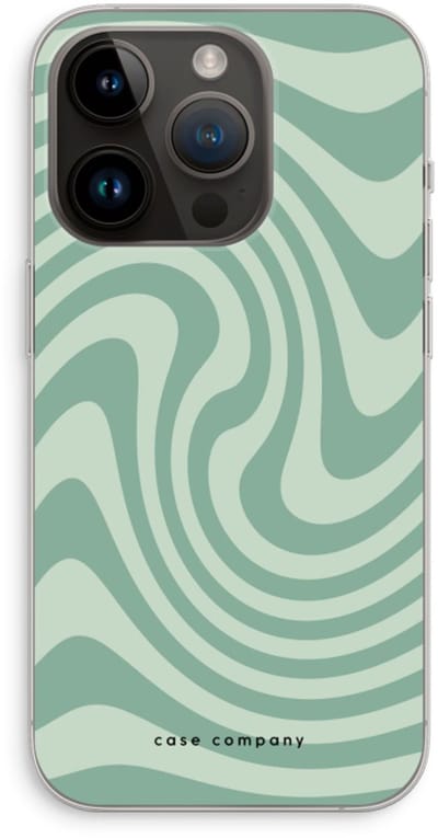 Case Company® - Hoesje geschikt voor iPhone 14 Pro hoesje - Swirl Groen - Soft Cover Telefoonhoesje - Bescherming aan alle Kanten en Schermrand