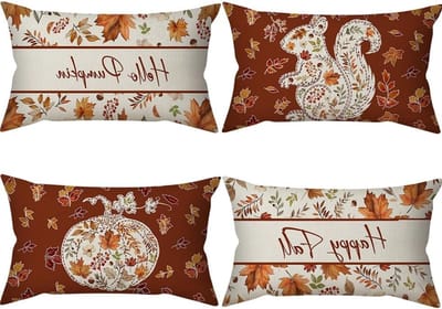 Decoratieve Kussenslopen voor Herfst - Set van 4, Linnen 40x80cm voor Sofa en Slaapkamer, Perfect voor Buiten en Binnen