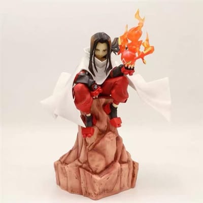 18CM Asakura Hao Anime SHAMAN KING Figurine Modèle Anime Jouets Cadeaux Collection Figurine d'Action Ornements PVC Œuvre d'Art Bureau WITH box brown