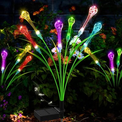 Kleurrijke LED Tuinlampen met 6 Lichten en Cricketgeluiden - Waterdichte Solar Tuinverlichting voor Buitengebruik