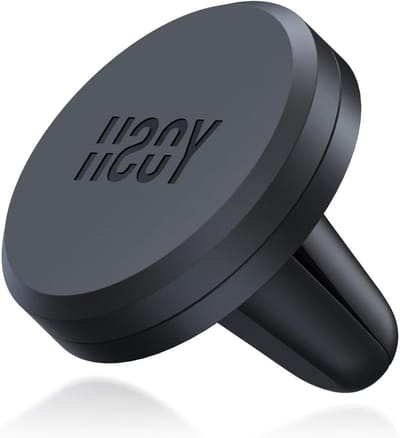 Magnetische telefoonhouder voor in de auto, super stabiele luchtventilator houder, compatibel met iPhone en Samsung, met metalen platen inbegrepen, ideaal voor handsfree gebruik