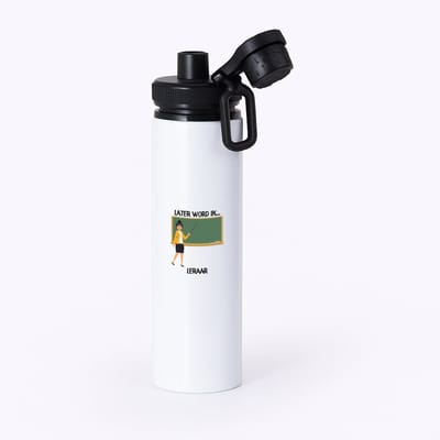 Hacebo® - Later word ik leraar waterfles met draaidop zwart - Leraar - Leraren - Docent - juf - meester - water fles - 850ML