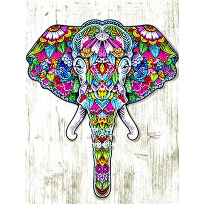 Diamant borduurwerk  dierlijke olifant  diamant schilderij volledige ronde foto van strass decor 20X30CM