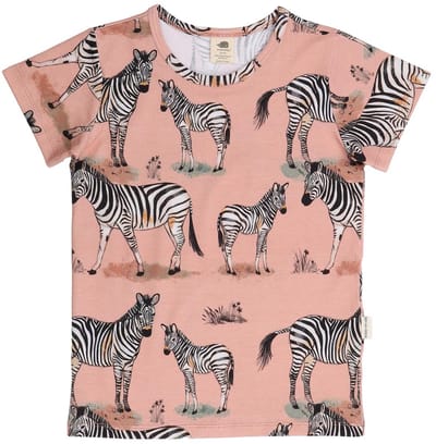 Walkiddy® Kinder T-Shirt – Jongens & Meisjes – Zebra family serie – Maat 104 – GOTS-gecertificeerd Biologisch Katoen
