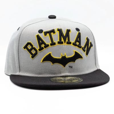 DC COMICS - Batman Logo/Text - Grey/Black Cap
