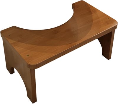Houten Toiletkruk - Huishoudelijk Potje - Veilig Zitten - Stevige Constructie - 37x20x17cm - Bruin