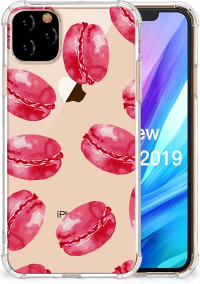 Apple iPhone 11 Pro Max Beschermhoes Pink Macarons