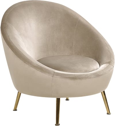 LANGA - Fauteuil - Taupe - Fluweel