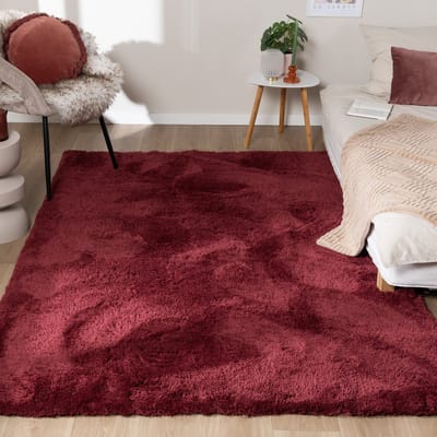 NATURL. Wasbaar hoogpolig vloerkleed - Ziggy Rood - 80x150cm