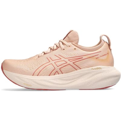 ASICS Gel Nimbus 25 Bleek Abrikoos Licht Granaatrood Dames Sneakers Roze 1012B356-702 40.5 beige