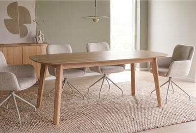 Eettafel Jay Deens ovaal eiken 200x100x77 cm - Naturel - Scandinavisch design