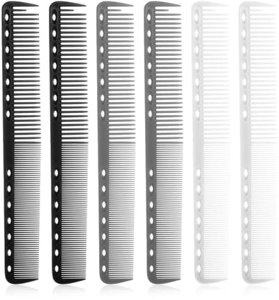 Dailygoods- Haarkam Professioneel - 6 Stuks - Antistatische Kapperskam - Koolstofkam - Stylingkam - Duurzaam Materiaal - 18 cm x 2,5 cm