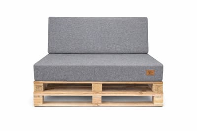 Palletkussen set 2-delig voor tuinbank en palletmeubels - UV-bestendig, waterafstotend, met afneembare hoes, grijs
