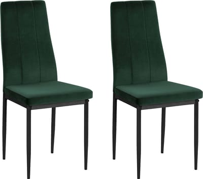 Kelly-Eetkamerstoel - Set van 2 - Groen Fluweel