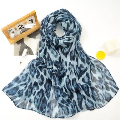 Écharpe Voile Imprimé Léopard Foulard de Luxe pour Femmes Mode Printemps et Été Châle Polyvalent pour Femmes 90X180CM black