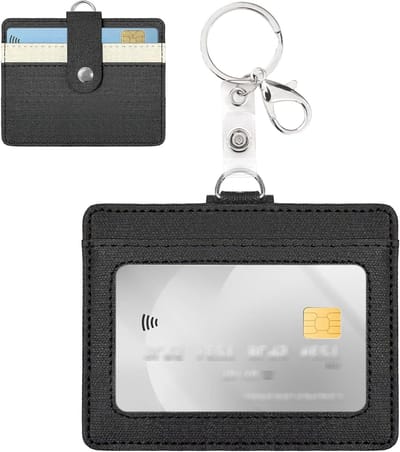 ID Kaarthouder - Badgehouder Kantoor - Veilig Identificeren - Horizontaal Formaat - 10.4 x 8.2 cm - Zwart
