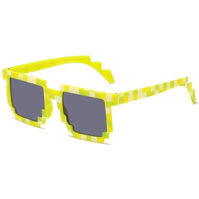 Nieuwe mode Zonnebrillen Verkoop Zonnebrillen Creeper Brillen Nieuwigheid Mozaïek Grappige Brillen Jongens Meisjes Pixel Brillen yellow