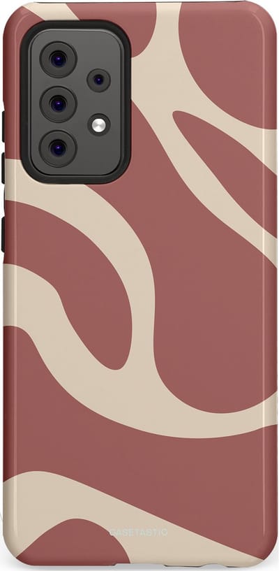 Casetastic Hoesje Geschikt voor Samsung A52 (4G/5G/s) - Stijlvolle Beschermende Duo-layer Case - Terracotta Mediterranee Golven