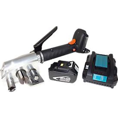 Krachtspanner ATI-17, voor textielbanden met B 16-40 mm & dikte 0,5-1,3 mm, trekkracht 11000 N, geïntegreerde snij-eenheid, batterij-gevoed, zwart