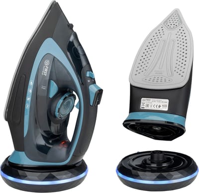 TZS First Austria Stoomstrijkijzer - Draadloos - 2400W - Zwart/Blauw