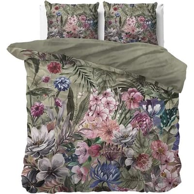 Dreamhouse Dekbedovertrek Aurelie Groen - Tweepersoons 200 x 200/220 cm + 2 kussenslopen