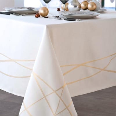 Luxe Rechthoekig Damast Tafelkleed met Glinsterende Draden - 150x250 cm