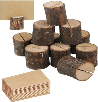 Houten Stoelkaarthouders - 10 Stuks Decoratieve Kaarthouders voor Bruiloft en Feesten