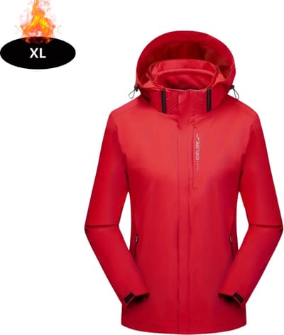 Livano Windjas Dames - Parka - Lente & Herfst - Jas - Volwassen - Windjack - Windbreaker - Outdoor - Rood - XL