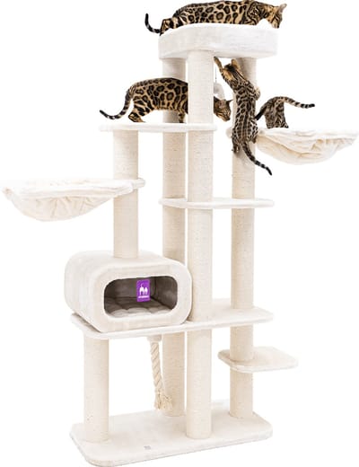 Petrebels Interstate 199 Krabpaal XXL - Creme - Design Krabmeubel - 12 cm Dikke Stammen