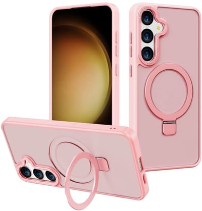 Cityhoesje-Backcover-Geschikt voor Samsung S24 FE-Ring stand - Roze