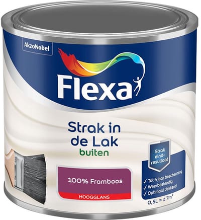 Flexa - Strak In De Lak Buitenlak Hoogglans - 100% Framboos - Mengverf - 500 Ml