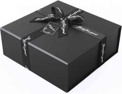 Extra Grote Luxe Geschenkdoos met Magnetisch Deksel en Strik - Perfect voor Bruiloften, Verjaardagen en Jubilea - Zwart