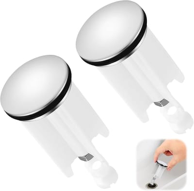 2-Pack Universele 40mm Zwarte Wastafel Stop - Voor Keuken, Badkamer en Bidet
