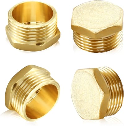 Set van 4 tuin slangkappen, messing slangpluggen voor buitenkranen, 3/4 inch slang eindpluggen en vervangingen voor tuinaccessoires