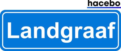 Hacebo - Plaatsnaam Sticker - 29x10 CM - Landgraaf sticker - Verkeersborden sticker - grappige cadeaus - Landgraaf