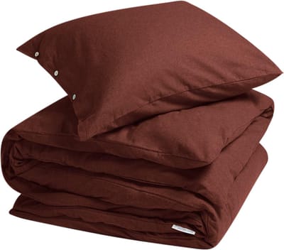Yumeko dekbedovertrek flanel fluweel rood 140x220 + 1/60x70 - Biologisch & ecologisch