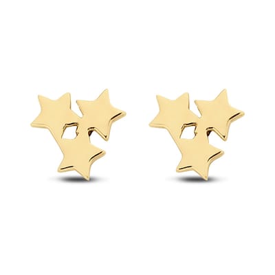 New Bling Goud 9NBG-0045 - Oorknop Sterren - Glad - 6mm - Goud