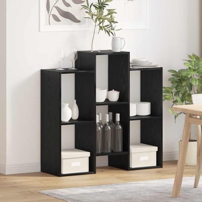 vidaXL - Dressoir - Zwart - Eiken - 90 - x - 30 - x - 90 - cm